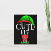 The Cute Elf Group Matching Family Christmas Kaart (Voorkant)