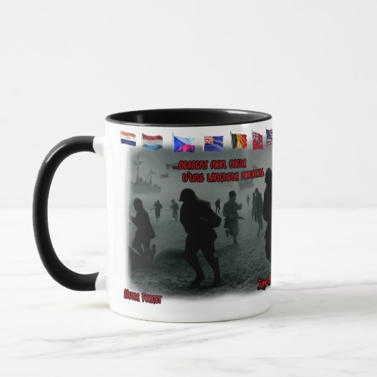 The D Day on June 6th 1944 on a Ceramic Coffee Mok (Links)