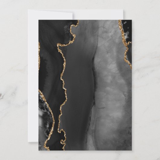 The Date Agate Black Gold Script Dark Wedding Save (Dos)