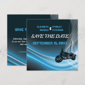 The Date annonce de mariage de motard de route bleu Save th (Devant / Derrière)