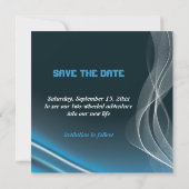 The Date annonce de mariage de motard de route bleu Save th (Dos)