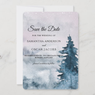 The Date Aquarelle moderne hiver Arbre de Noël Nature Save