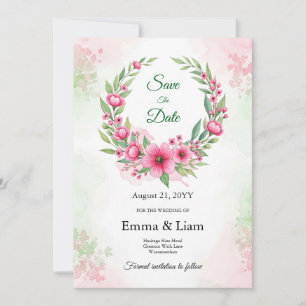 The Date Couronne botanique rose et verdure en or rosé Save