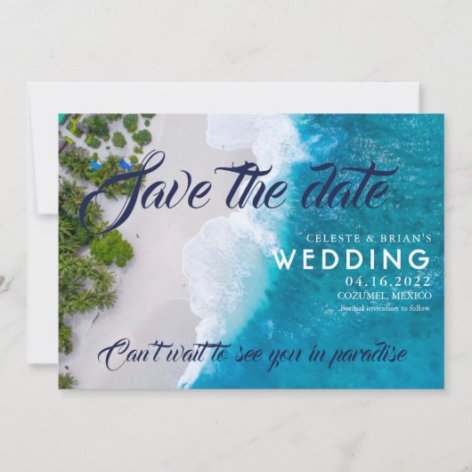 The Date Destination de Wedding Save Dates (Devant)