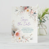 The Date Fleurs de typographie à l'aquarelle Écriture Save (Debout devant)