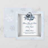 The Date Mariage d'hiver flocon de neige bleu blanc Save th (Devant / Derrière)