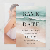 The Date Mariage Moderne d'Été sur la Plage Océanique Save  (Devant / Derrière)