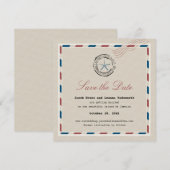 The Date Moderne Étoile Bleue Antique Courrier Aerien Save  (Devant / Derrière)