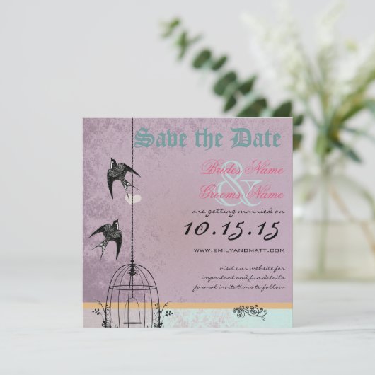 The Date Parfaite cage à oiseaux en damas aux prunes, save (Debout devant)