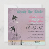 The Date Parfaite cage à oiseaux en damas aux prunes, save (Devant)