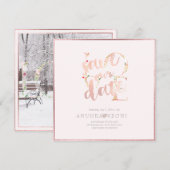 The Date PixDezines BOTANICA LOVE SAVE DATE|BLUSH PINK (Devant / Derrière)