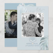 The Date PixDezines Dusty Blue Save Date/Silver Palms (Devant / Derrière)