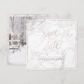 The Date PixDezines SAVE DATE|BLUSH PINK FUN SCRIPT+MARBLE (Devant / Derrière)