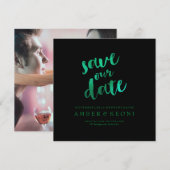 The Date PixDezines Save Date/Emerald Green/do-it-yourself  (Devant / Derrière)