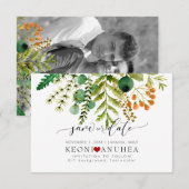 The Date PixDezines Save Date/Greenery, Elder+Fern (Devant / Derrière)