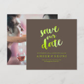 The Date PixDezines Save Date/Lime Green/do-it-yourself Arr (Devant / Derrière)