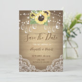 The Date Pot de maçon rustique, tournesol, dentelle Save Th (Debout devant)