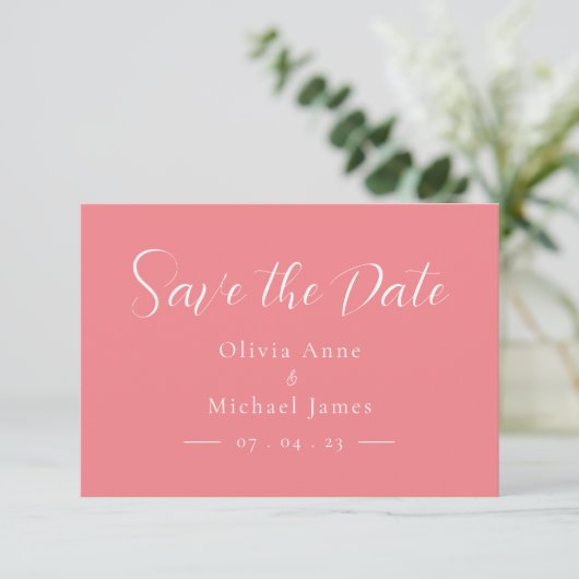 The Date Simple faire Mariage écriture rose et blanc Save t (Debout devant)
