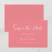 The Date Simple faire Mariage écriture rose et blanc Save t (Devant / Derrière)
