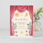 The Date Whimsical handpainted Celestial Folk Wedding  Save (Debout devant)