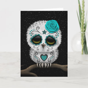 The Day of the Dead Sugar Skull Owl Stars Kaart