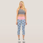 Thé de bulle rose et Leggings de Capri de licorne (Recto)