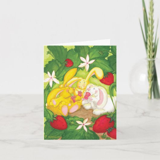 Thé de lapin fraise / Carte pour notes (Devant)