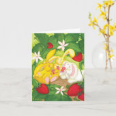 Thé de lapin fraise / Carte pour notes (Fleur jaune)