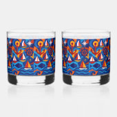 🌊 "The Deep End" Rocks (Pair) Whisky Glas (Voorkant)