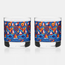 🌊 "The Deep End" Rocks (Pair) Whisky Glas