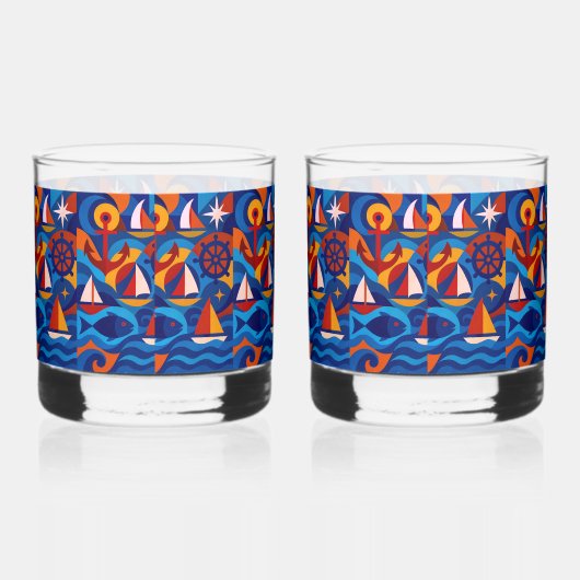 🌊 "The Deep End" Rocks (Pair) Whisky Glas (Rechts)