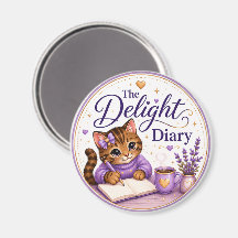 The Delight Diary Schattige Kat Paars Goud