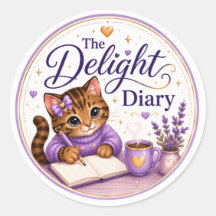 The Delight Diary Schattige Kat Paars Goud