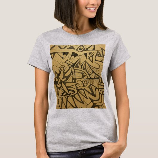 The design is incredibly detailed—it's an all-over t-shirt (Voorkant)