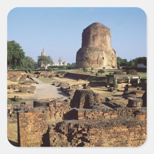 The Dhamekh stupa, c.500 AD Vierkante Sticker (Voorkant)