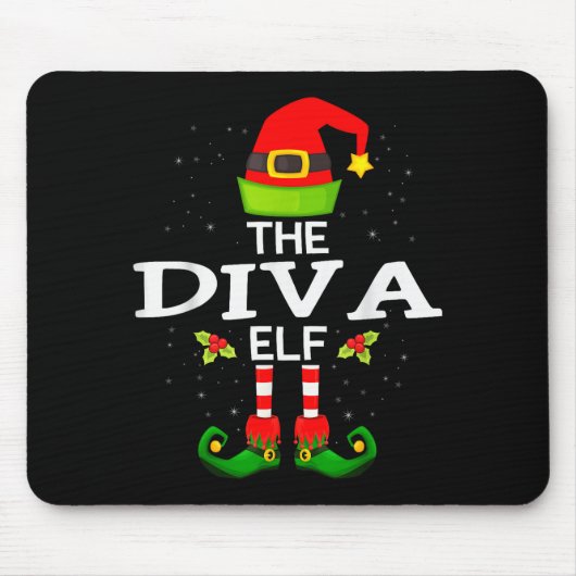 The Diva Elf Christmas Family Matching Pajama Muismat (Voorkant)