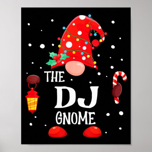 The Dj Gnome Matching Family Christmas Gnome Pajam Poster (Voorkant)
