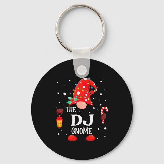 The Dj Gnome Matching Family Christmas Gnome Pajam Sleutelhanger (Voorkant)