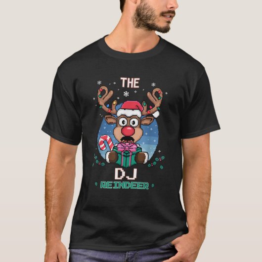 The DJ Reindeer Christmas Matching Family T-shirt (Voorkant)