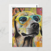 The Dog in Glasses Unique Collage Briefkaart (Voorkant / Achterkant)