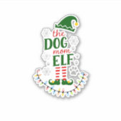 The Dog Mom Elf Xmas Funny Dogs lover Christmas Do Sticker (Voorkant)
