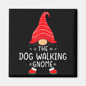 The Dog Walking Gnome Xmas Family Matching Funny C Magneet (Voorkant)