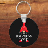 The Dog Walking Gnome Xmas Family Matching Funny C Sleutelhanger (Voorkant)