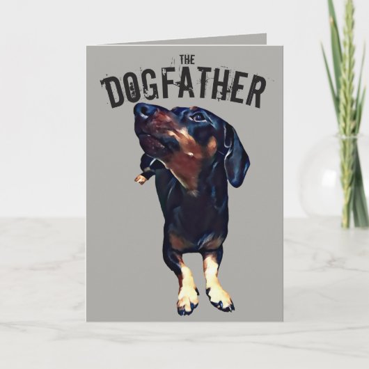 'The Dogfather' Jankende Dex Vaderdag kaart (Voorkant)