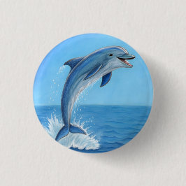 The Dolphin’s Silent Dance Ronde Button 3,2 Cm