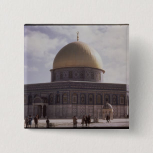 The Dome of the Rock, bouwde AD 692 Vierkante Button 5,1 Cm