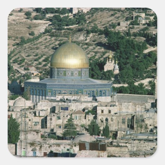 The Dome of the Rock, bouwde AD 692 Vierkante Sticker (Voorkant)