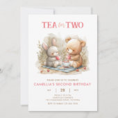 Thé d'ours et de lapin pour invitation à deux part (Devant)