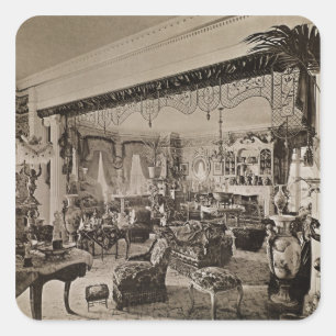 The Drawing Room, Wickham Hall, Kent, 1897 Vierkante Sticker