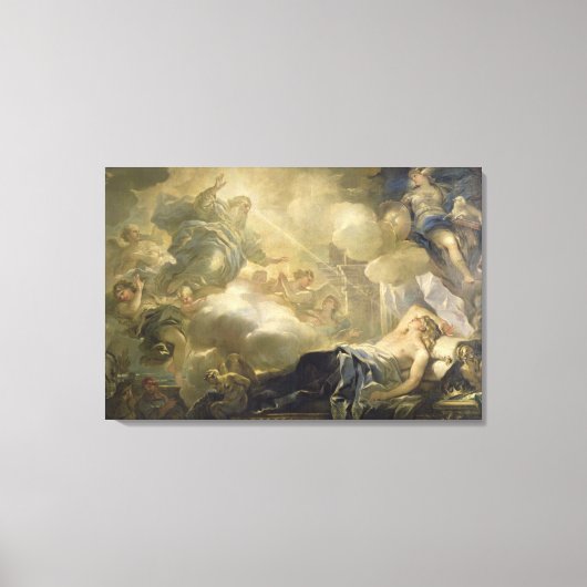 The Dream of Solomon, c.1693 (olie op canvas) Canvas Afdruk (Voorkant)